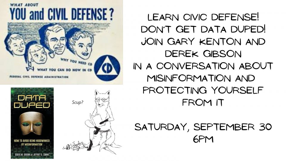 _DerekGibson_'s tweet image. Join me Sept 30th 6p at Scuppernong Books in Greensboro NC for a discussion of how we can all benefit from building our own #datadefense against #misinformation 

Along with Gary Kenton of N.C. A&amp;amp;T State Univ. we hope to provide an engaging discussion on data literacy and history