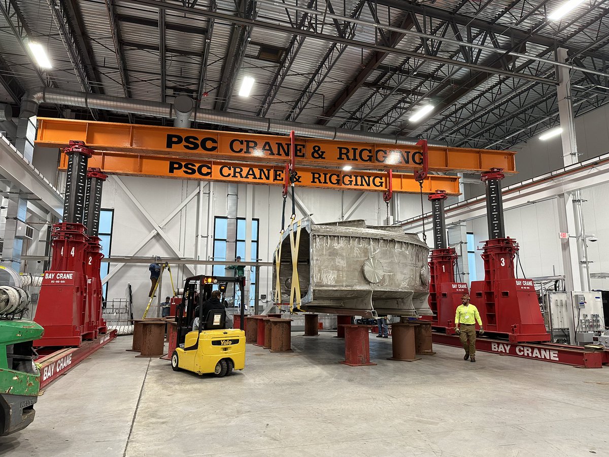 Aliens! Well more like the 2 halves of our magnet testing cryostat have arrived in the factory. Once assembled, we'll use this test stand to acceptance test every magnet before they are installed in SPARC to verify the performance needed to get us to net positive fusion energy.