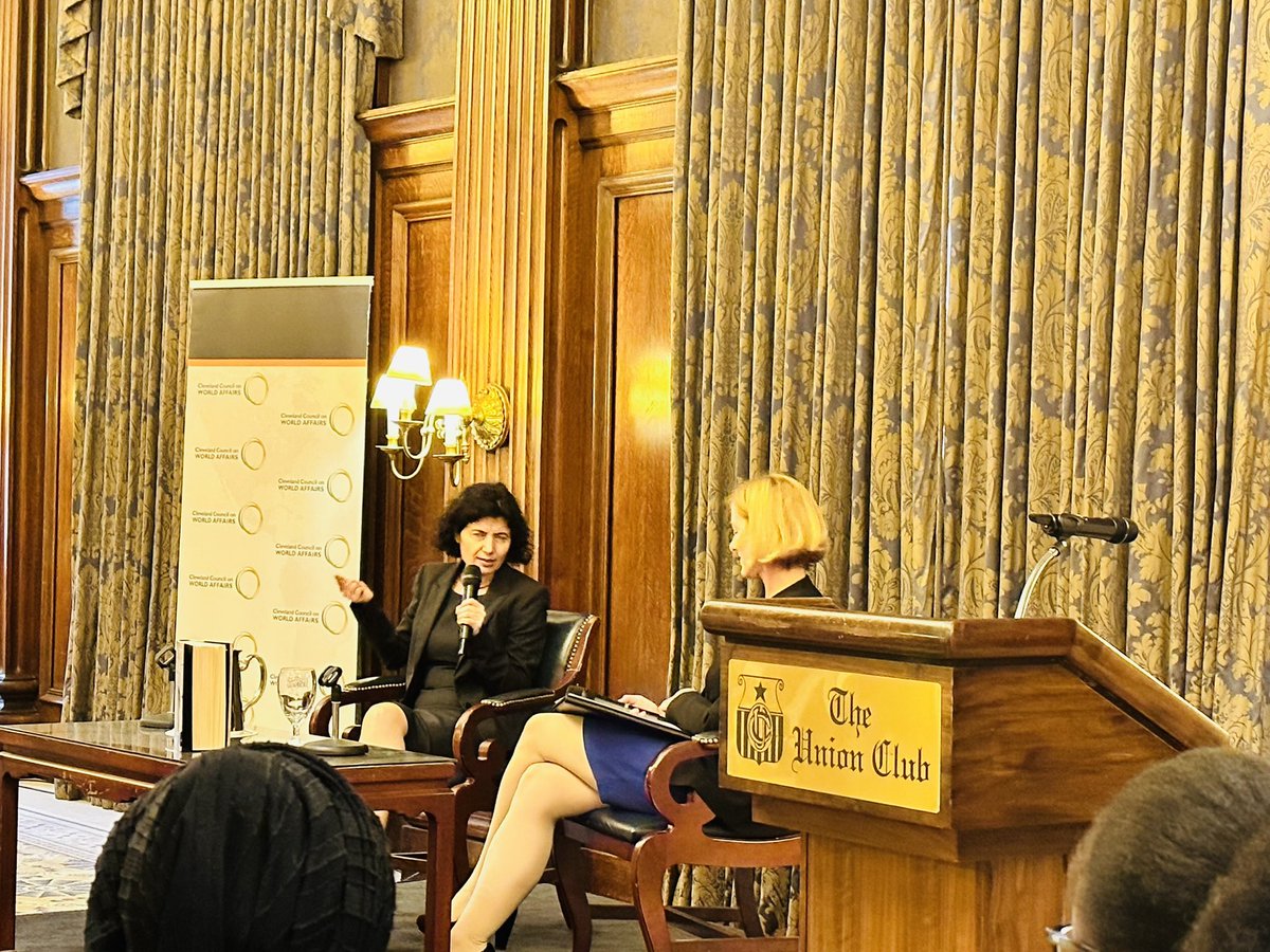 IrishInCle's tweet image. Great event hosted by @CleWorldAffairs this evening featuring Dr Nelly Lahoud. Her book gives an inside look at al-Qaeda from 9/11 to the death of Bin Laden thru his words based on documents recovered in the Abbottabad raid #CCWA  #TheBinLadenPapers #cleveland #worldaffairs 🌎