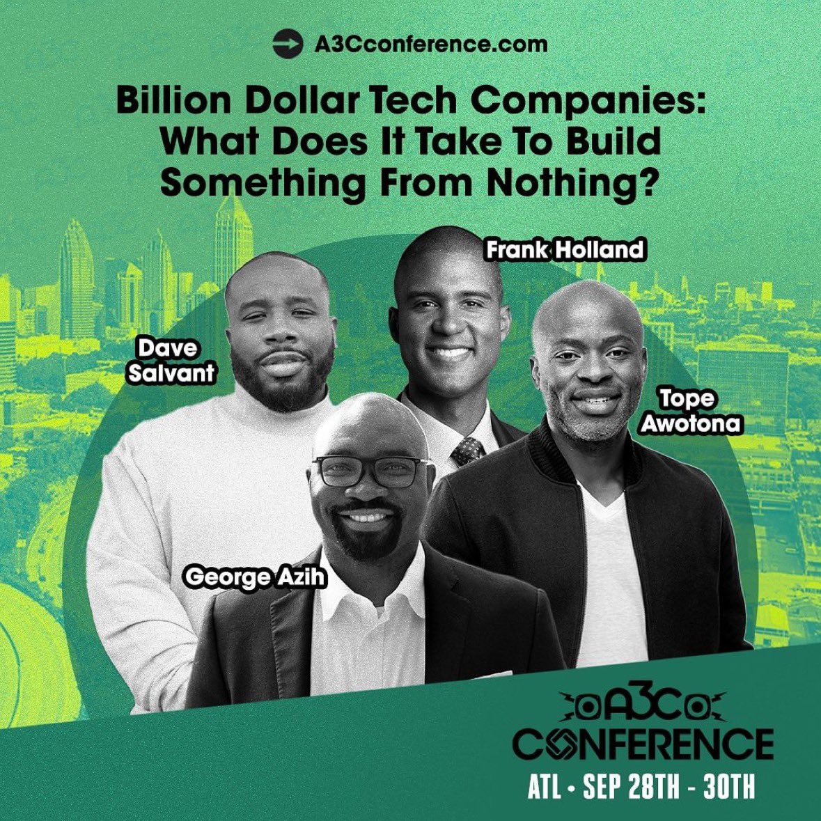 this will be good. My guys are coming through @A3C . @TopeAwotona of @Calendly , @GeorgeSomeone of @LeaseQuery , @DaveSalvant of @getsquire and moderated by @FrankCNBC