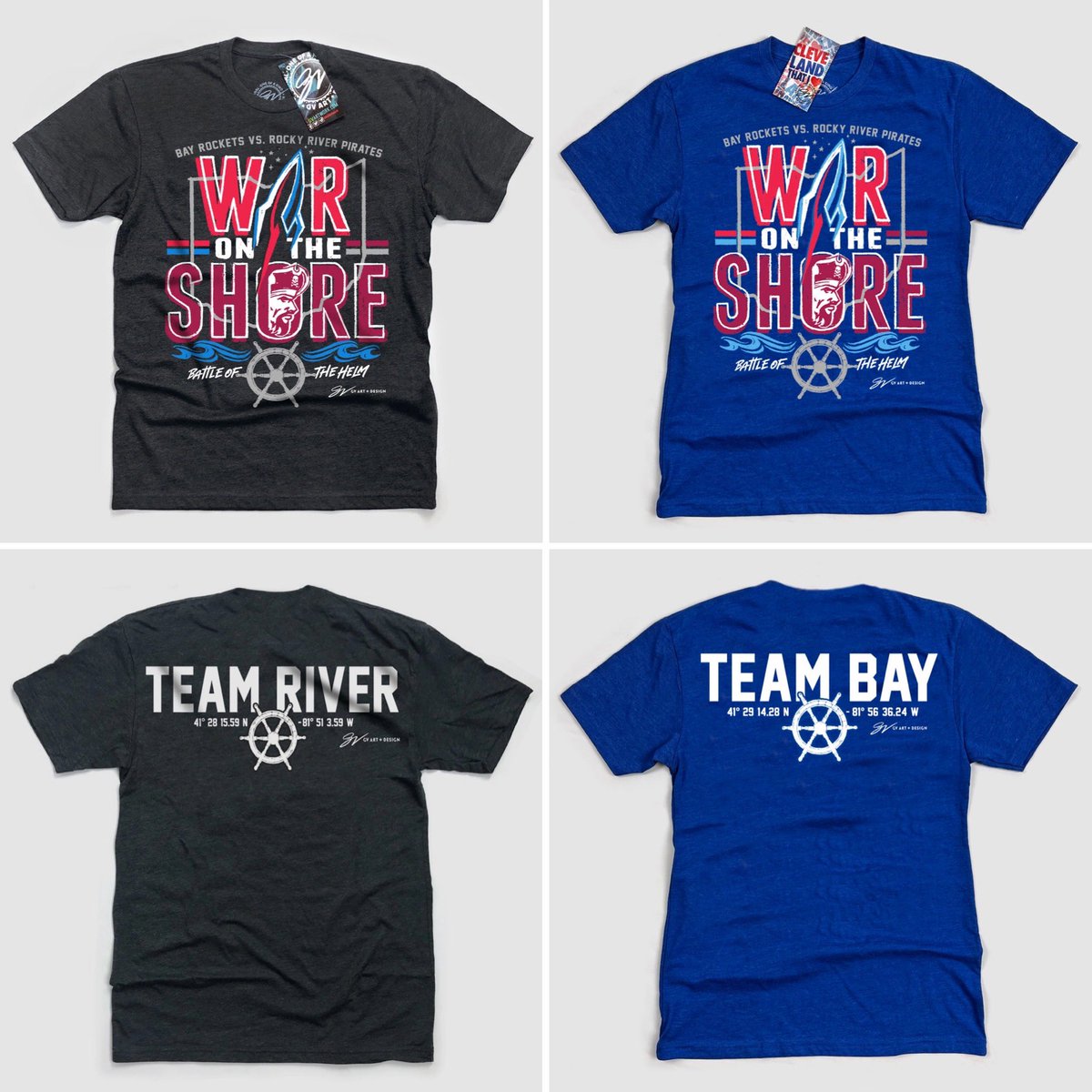 GVartwork's tweet photo. We’re pumped to team up with Rocky River HS and Bay HS on a fun shirt to celebrate their upcoming War On The Shore rivalry game!! 

The orders have been coming in fast so grab your shirt online only now and we will see who really wants it more!! 👀 https://t.co/0ziXeN0CyW