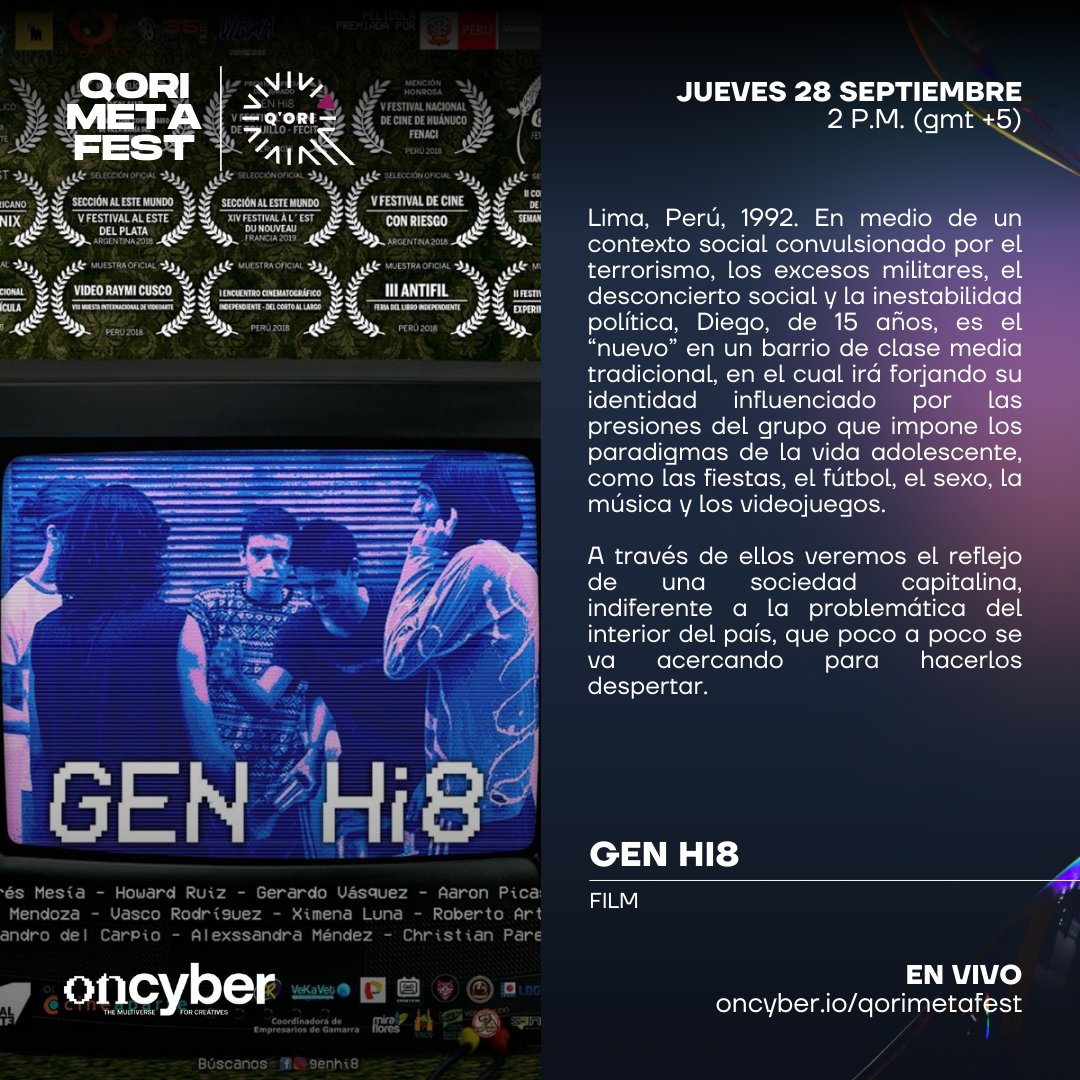 QoriProject's tweet photo. Conoce a #MiguelMiyahira, director de #GenHi8. ¡Disfruta del film completo en el QORI Meta Fest! @cryptomorfosis
📅 Jueves 28/09 2 p.m. (GMT +5)
📍 Metaverso Q'ORI @ @oncyber
🎡 Ingreso libre
🌐 https://t.co/Iz22PzltE5 https://t.co/qqfhwBYhjs