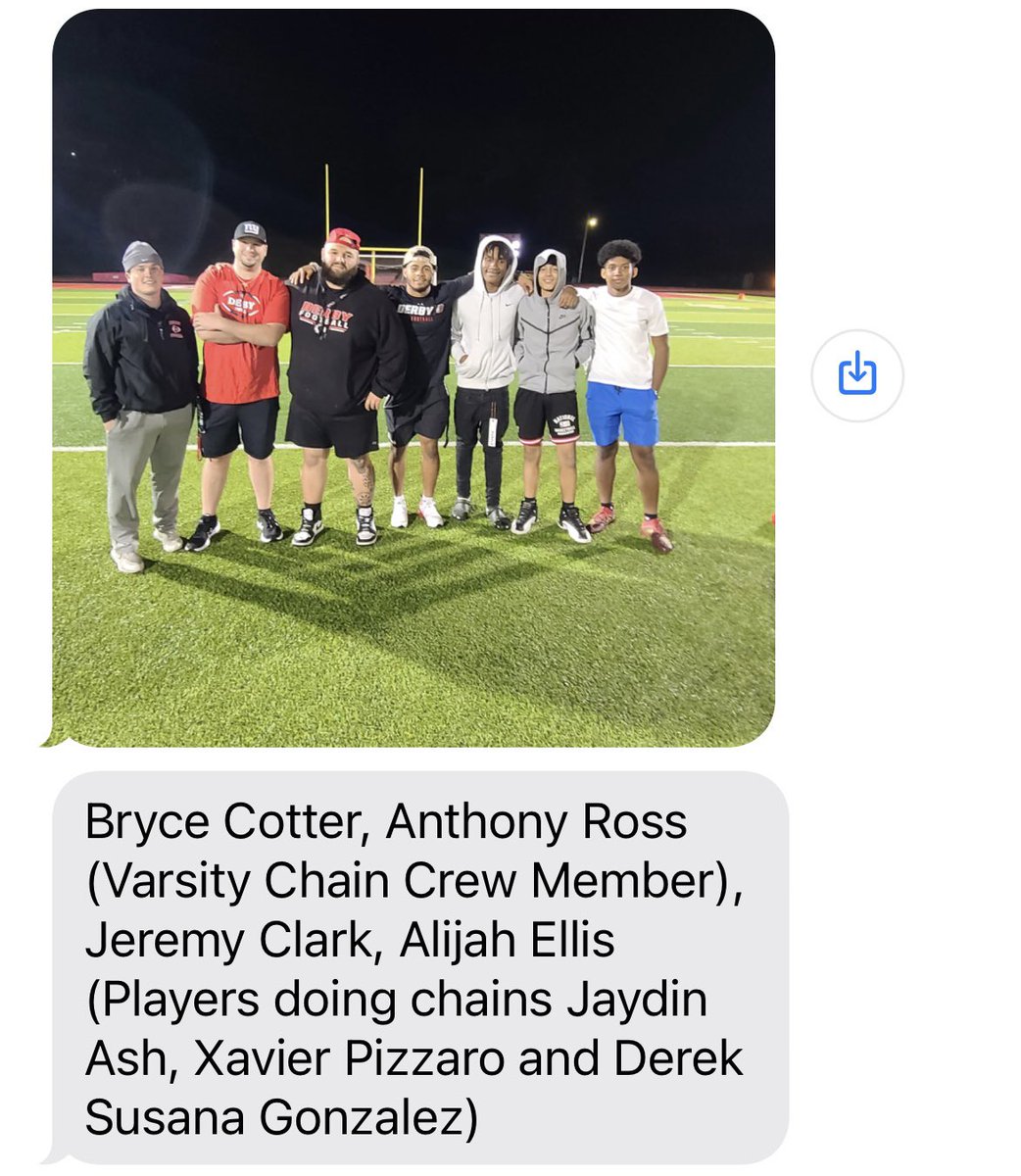 Words cannot express the feeling the pure pride when I received a phone call about what these individuals did on a moments notice. 

<a href="/derbypopwarner_/">Derby Pop Warner</a> was in need refs &amp; chain crew for their game tonight. Guess who showed up? <a href="/DerbyAthletics1/">Derby Athletics</a> <a href="/DerbyCTFootball/">Derby Red Raider Football</a> @CoachClarkDHS