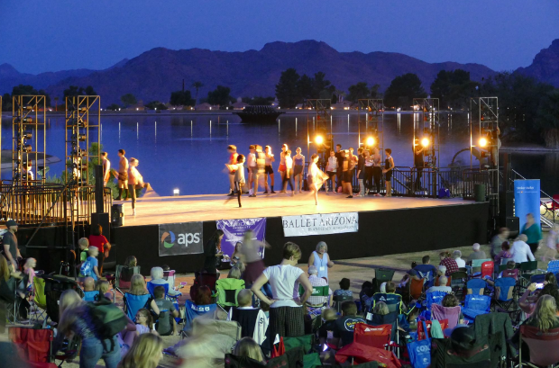 experiencefhaz's tweet photo. Don’t forget to come out and experience the elegant Ballet Under the Stars in the shadow of our famous fountain! Event details here!  https://t.co/8V7we2wWxb #fountainhills #ballet #arizonasbest https://t.co/8u9lLGOs1p