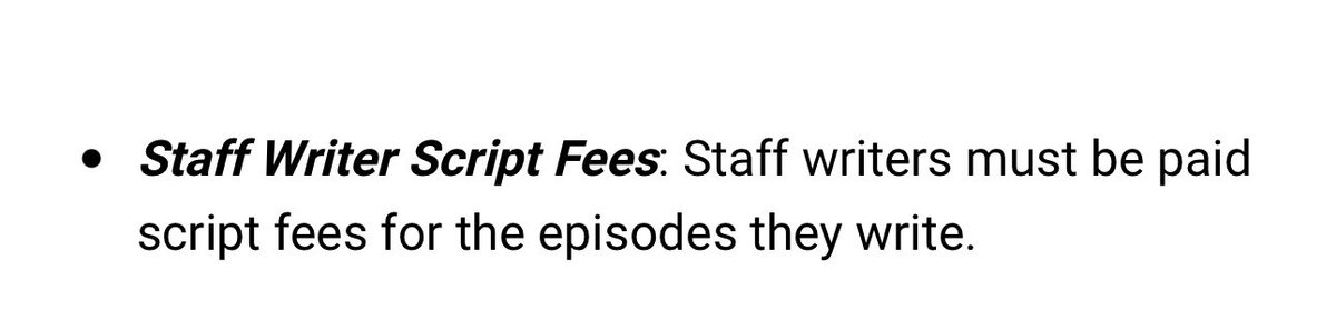 SeanTwoNames's tweet image. Love that future staff writers will be financially compensated for their episodes. Lots of newer, bigger things in the contract…but this is a biggie. #WGA