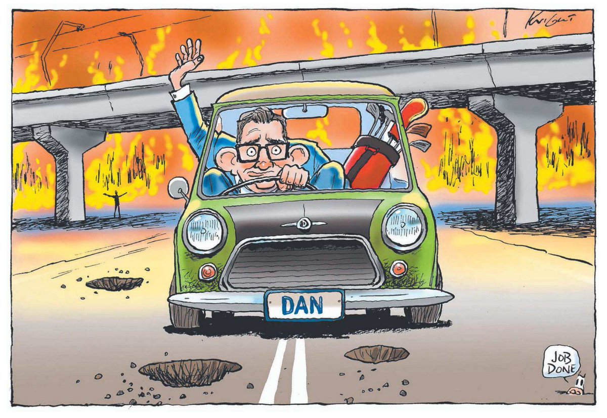 Gato188's tweet photo. #DanielAndrews’s job on Victoria is done. #MarkKnight editorial cartoon, #HeraldSun, Wednesday 27 September 2023. #Sicktoria #LaborsMess #DanmadeDisasters https://t.co/b3WRedCEiY