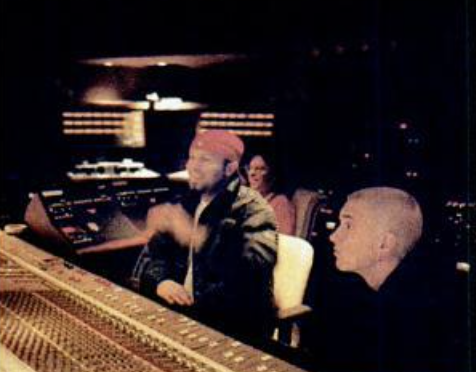 Fred Durst of Limp Bizkit brings up-and-coming Detroit rapper Eminem to the studio to record (1999)