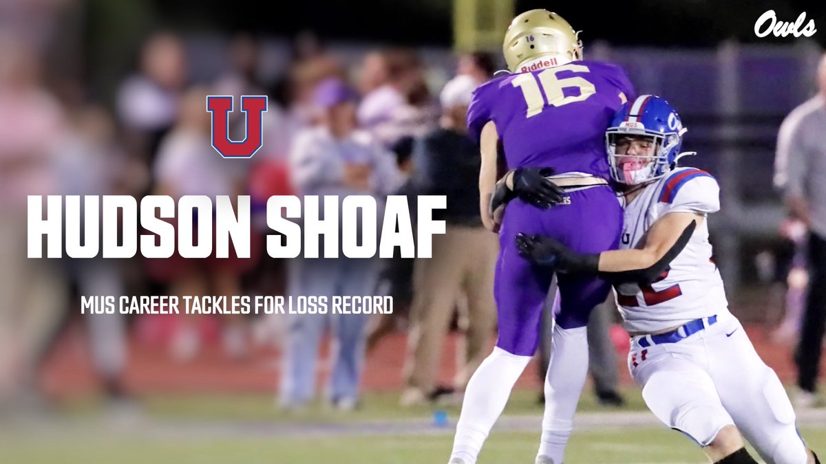 MUS Athletics (@owlbuzz) on Twitter photo TFL 👑
Congratulations to Hudson Shoaf on breaking the MUS Football Record for Career Tackles for Loss!
#GoOwls | <a href="/HudsonShoaf/">hudson shoaf</a> TFL 👑
Congratulations to Hudson Shoaf on breaking the MUS Football Record for Career Tackles for Loss!
#GoOwls | <a href="/HudsonShoaf/">hudson shoaf</a>
