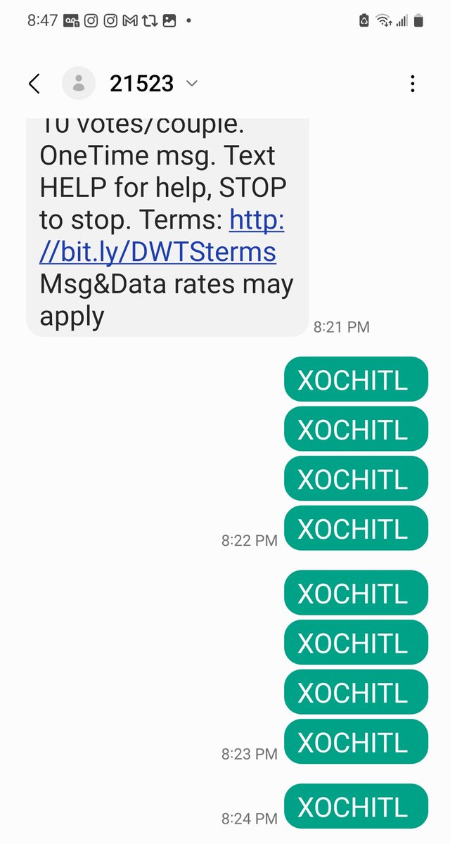 I text all 10 of my votes in support of ⭐️ Valentin & Xochitl ⭐️ #teamxv #dwts