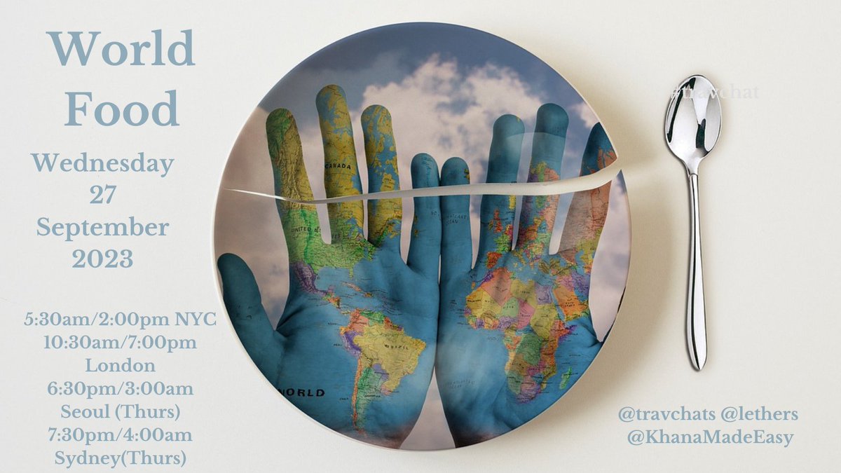 @KhanaMadeEasy @LauraSavino747 @TheDetourEffect @buenviaggio @ararewoman @bl2life @NomadKeith @wanderlust_lulu @earth_stories 
Countdown to today's #travchat
Join us & our usual hosts at
5:30am/2:00pm NYC, 10:30am/7:00pm LON, 6:30pm/3:00am(Thurs) Seoul, 7:30pm/4:00am(Thurs) SYD