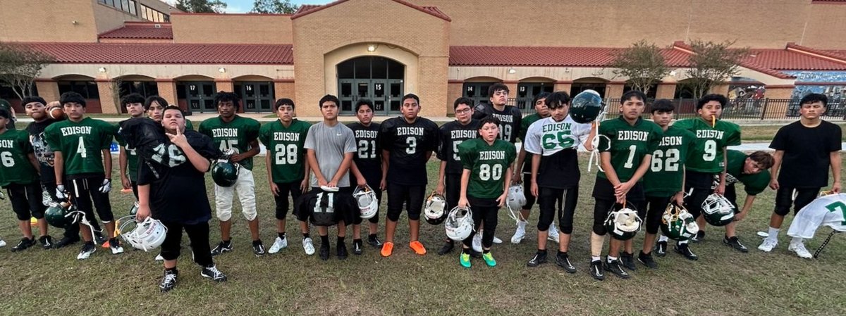Edison MS Ranger Athletics (@edisonms_sports) on Twitter photo All dressed up with no game this week, but Ranger Football is still ready for the gridiron.
<a href="/NirmolLim/">Nirmol Lim</a> @TeamHISD @Edison_school <a href="/donawhi/">Donna Dickson-White</a> <a href="/SNGonzalez7/">Sandra Gonzalez</a> <a href="/MsWebb1/">Coach Webb</a> <a href="/MrGuzmanHISD/">Johnatan Guzman</a> <a href="/HISDAthletics/">Houston ISD Athletics & UIL Academics</a> <a href="/HoustonISD/">Houston ISD</a> All dressed up with no game this week, but Ranger Football is still ready for the gridiron.
<a href="/NirmolLim/">Nirmol Lim</a> @TeamHISD @Edison_school <a href="/donawhi/">Donna Dickson-White</a> <a href="/SNGonzalez7/">Sandra Gonzalez</a> <a href="/MsWebb1/">Coach Webb</a> <a href="/MrGuzmanHISD/">Johnatan Guzman</a> <a href="/HISDAthletics/">Houston ISD Athletics & UIL Academics</a> <a href="/HoustonISD/">Houston ISD</a>