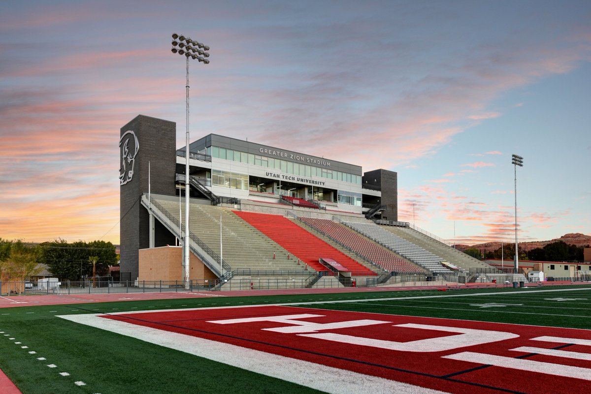 JacobsenBuilds's tweet photo. Today's @ENR_MS award winner spotlight is the Utah Tech University Greater Zion Stadium West Side Expansion, which elevated both the Trailblazers football program and fans' game day experience.

Award: Best Sports/Recreation Project
Owner: @utahtechu
Architect: @VCBOArchitects https://t.co/8NwjfST5sl