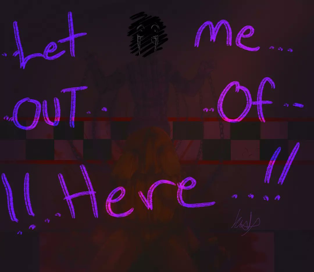 CreepVi's tweet photo. Art of the Day: ...Let me out of here...!!!
#art #drawing #digitalart #FNAF #fnaffanart #Williamafton #springlocked #springbonnie #dead #Blood #trapped #chained #ghost #manbehindtheslaughter https://t.co/W7LuX8WanS