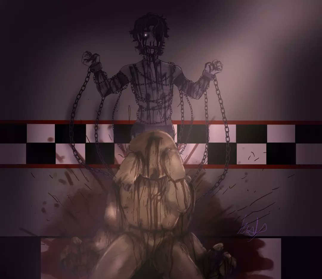 CreepVi's tweet photo. Art of the Day: ...Let me out of here...!!!
#art #drawing #digitalart #FNAF #fnaffanart #Williamafton #springlocked #springbonnie #dead #Blood #trapped #chained #ghost #manbehindtheslaughter https://t.co/W7LuX8WanS