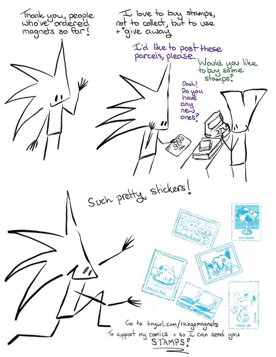 Thingswithout's tweet image. STAMPS! I love sending parcels to folks :-) Get some stamps and some lovely magnets within the parcel! 

tinyurl.com/thingsmagnets

#AutoBioComics #indycomics #NiceThingsToGiveNicePeople