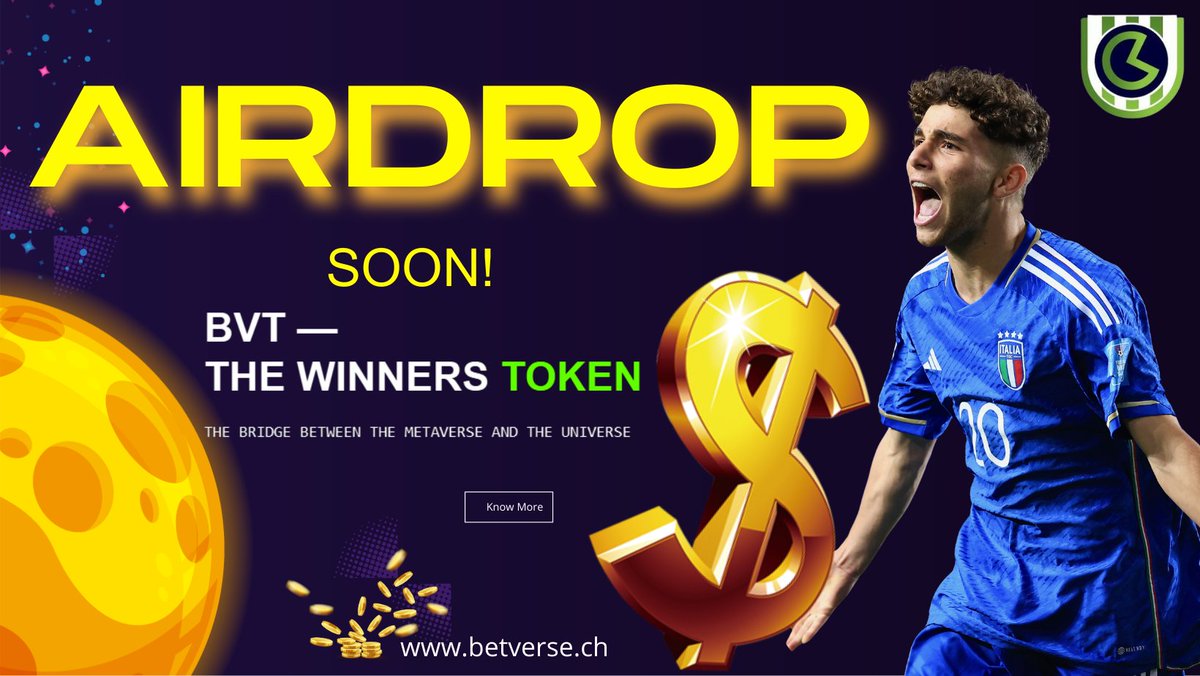 betversech's tweet photo. Exciting news! First 5000 will get an $BVT!
1.Follow @betversech
2.Join Discord/Claim your OG ROLE
3.Submit your Polygon wallet 👇
Stay tuned!🎁 Don't miss out on free tokens. #AirdropComingSoon #cryptocommunity #Airdrop https://t.co/IuhnYTJGPU