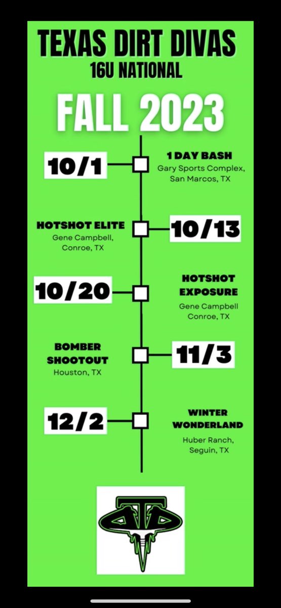 Fall schedule!!
