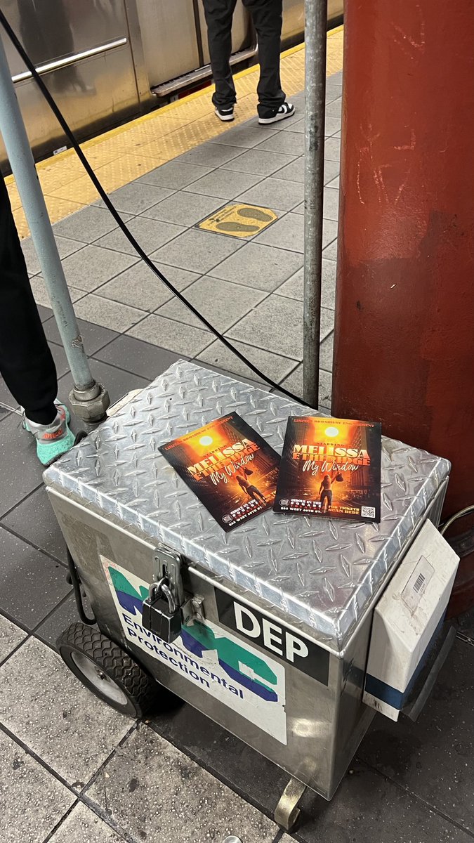 caryn_maroni's tweet photo. 1) Another day another collection of Melissa ⁦@metheridge⁩ ⁦@MyWindowME⁩ 🪟 flyer sightings #OnBroadway #NYC 
 #MEStreetTeam https://t.co/A9BZWTe9H4