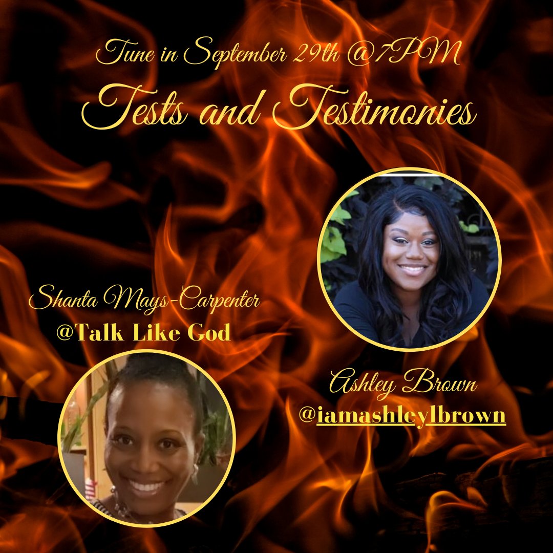 TALKLIKEGOD's tweet photo. Don't miss Ashley Brown sharing a testimony on "Tests and Testimonies" w/Shanta
#TestsandTestimonies #overcomer #entrepreneur #Goddelivers #weovercomebytheblood #restored #believeHim #thereportoftheLord #shebelieved #faithful #Godsfaithfulness #Godwasthere
#TalkLikeGod https://t.co/iTw4uTUGD5