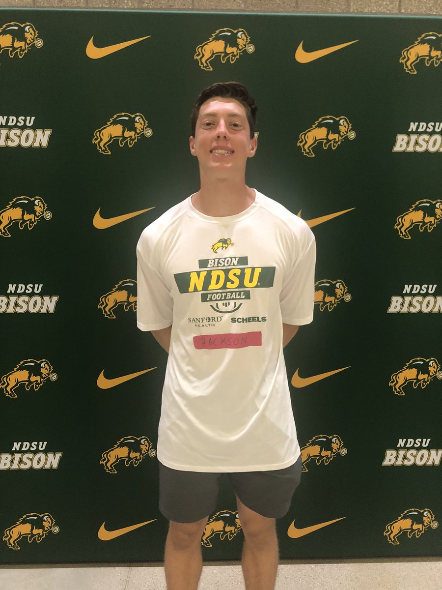 d_r_jackson's tweet photo. I am extremely blessed to have received a scholarship offer from North Dakota State University! Thank you so much to all of the NDSU coaches for believing in me. Go Bison!!

@Coach_Entz @CoachOlsonNDSU @CoachRHedberg @PetersNDSU @CoachDeno https://t.co/9DihhdOulD