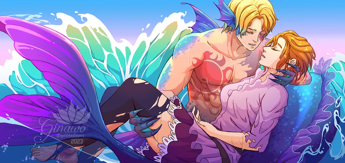 geistdesfeuers's tweet photo. And spot art for @WhispLion 's cute mermaid AU fic for @saboalazine 💙
#サボコア 
#saboala_hd27cmday 
#お宅のサボコア見せてください https://t.co/0fOERXYZba