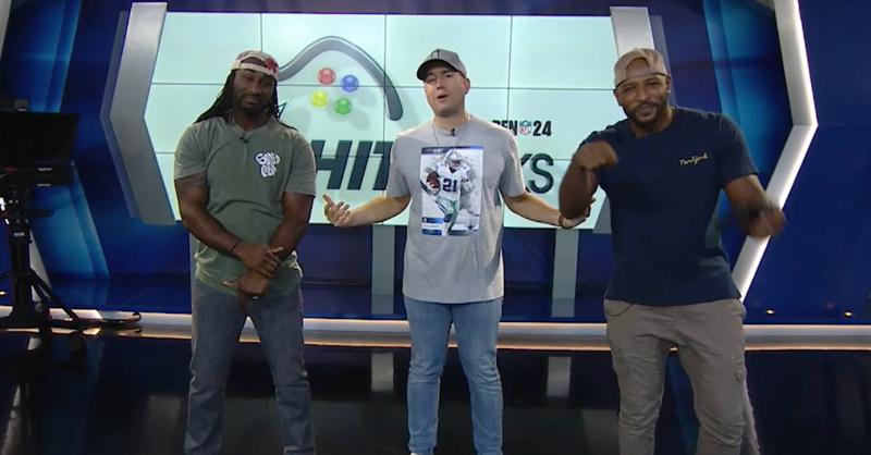 dallascowboys's tweet photo. Game loading...🎮
The Cowboys are looking to rebound while Zeke returns to AT&T Stadium with the New England Patriots. Kyle Youmans is joined by Barry Church & Isaiah Stanback to break down how the 'Boys can get back on track & into the win column.
#HitSticks | @EAMaddenNFL
