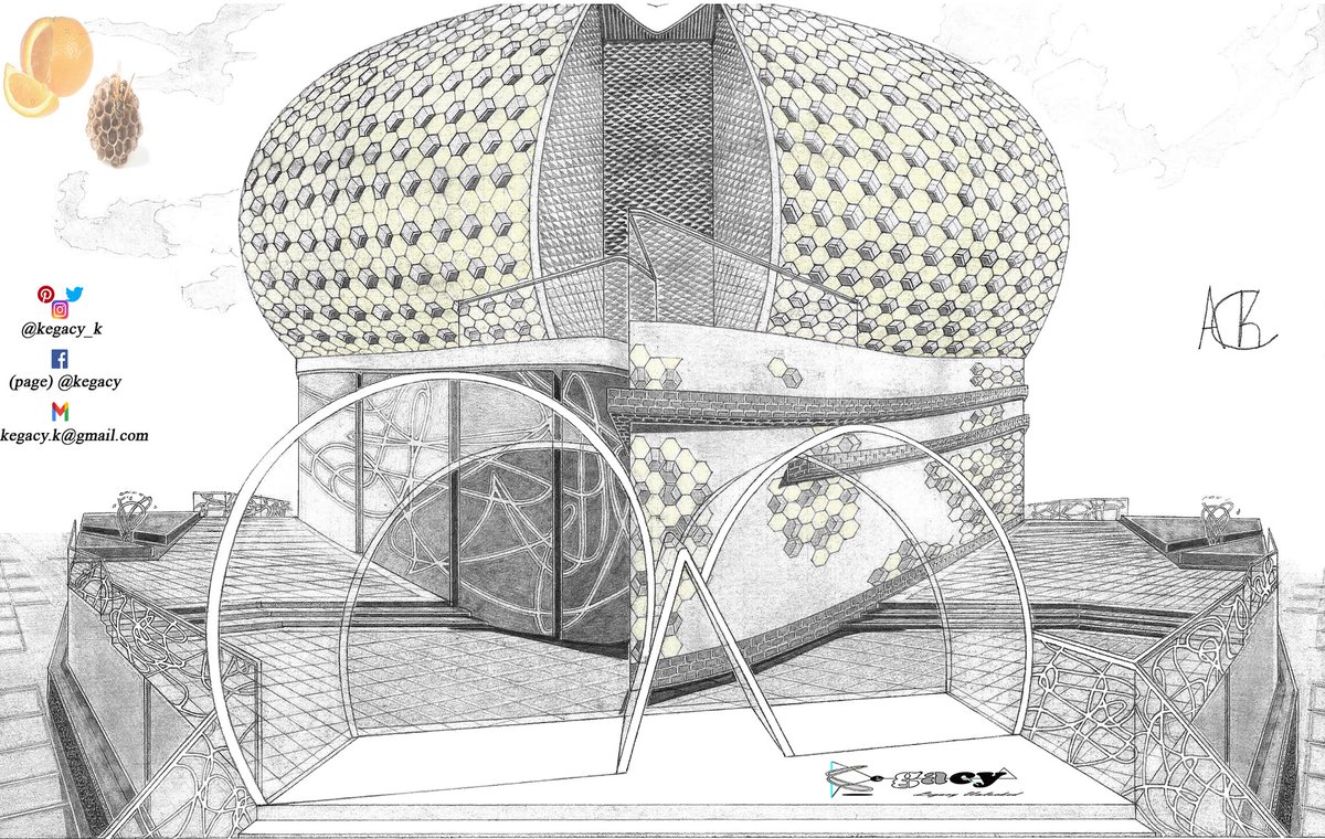 Kegacy_K's tweet photo. Concept highway building. Entrance viewpoint......with colour. https://t.co/HCrl9SmAfq