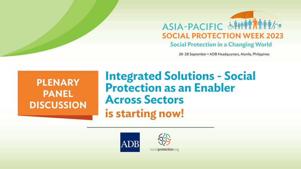 SP_Gateway's tweet photo. 📡 LIVE! Join us NOW for the #APSP2023 Plenary Panel Discussion titled ‘Integrated Solutions - Social Protection as an Enabler Across Sectors’

🔗Register: https://t.co/w6fD4kXIKO

@ADB_HQ @ADBSocial @ADB_AgingAsia https://t.co/0F474XPmSE