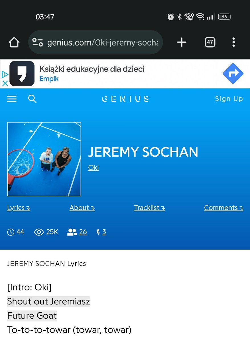 Oskar Piotrowski (@pjotroo) on Twitter photo Obiecuję liczba kart w przeglądarce to czysty przypadek 🤯
<a href="/JeremySochan/">Jeremy Sochan</a> #oki #47movement Obiecuję liczba kart w przeglądarce to czysty przypadek 🤯
<a href="/JeremySochan/">Jeremy Sochan</a> #oki #47movement