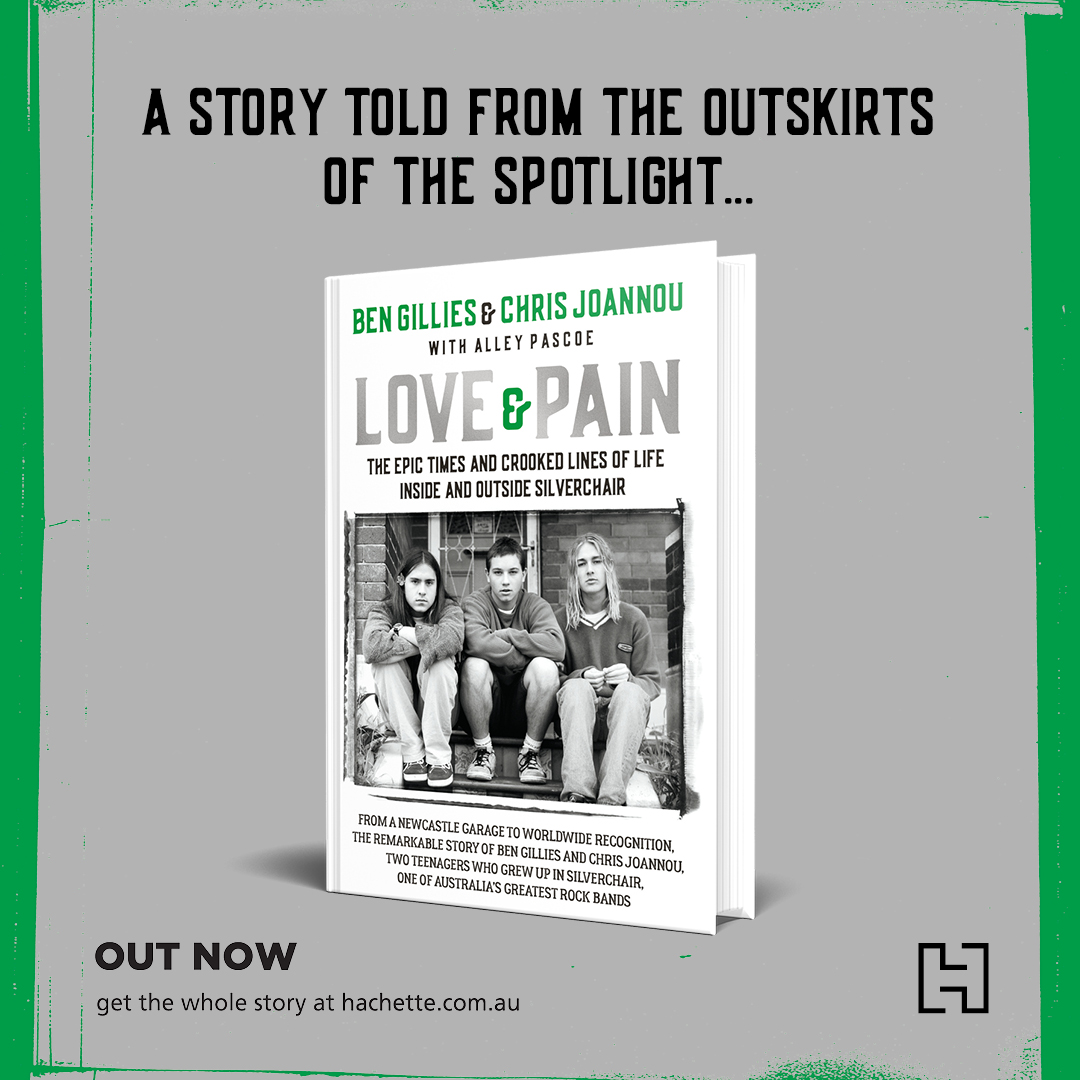 LOVE & PAIN is out today! @bengillies888 and Chris Joannou retrace their steps from childhood friends to the unforgettable stories from the rock 'n' roll spotlight, along with the highs and lows they faced along the way. bit.ly/3ZvMkjT #LoveAndPainbook #Silverchair