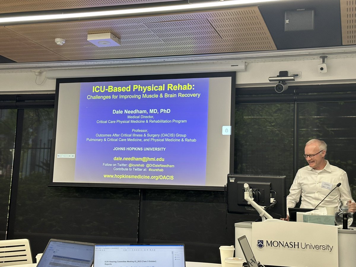 Fabulous to have @DrDaleNeedham in Australia presenting at the @anzicrc Muscle Meeting.