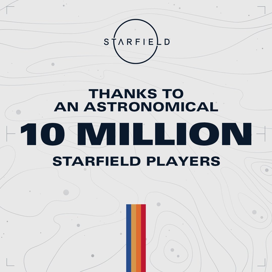 GamespirationM's tweet photo. Bethesda anunció que Starfield ya superó los 10 millones de jugadores!  ¿Cuál ha sido tu parte favorita al jugar #Starfield ?  #Xbox #XboxGamePass #XboxSeriesX #Bethesda https://t.co/c5PbtVpWhl
