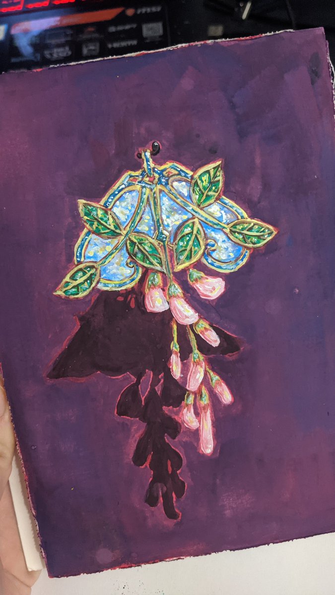 did some gouache painting with some friends through discord ~

it is based on a piece of jewelry i saw in the amsterdam rijksmuseum last month!