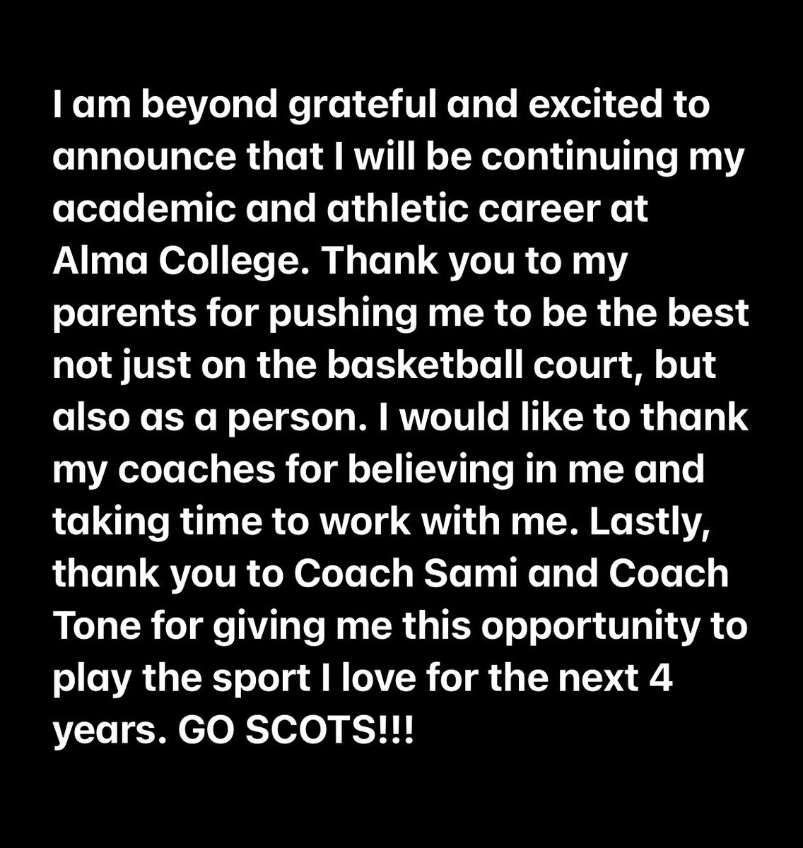 Kaitlynjab3's tweet photo. Committed!!! @AlmaScotsWBB @CoachSStormont @CoachTone__ @MImystics @CHSMonarchAthl @GirlsCabrini https://t.co/ASmGZz0FBR