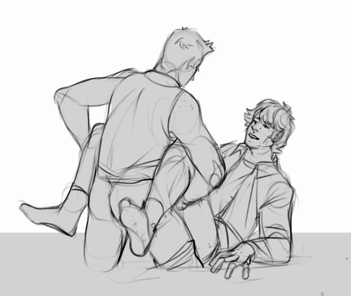 quick lil 15 min smutty sketch. dean scooching sammy closer
#wincest