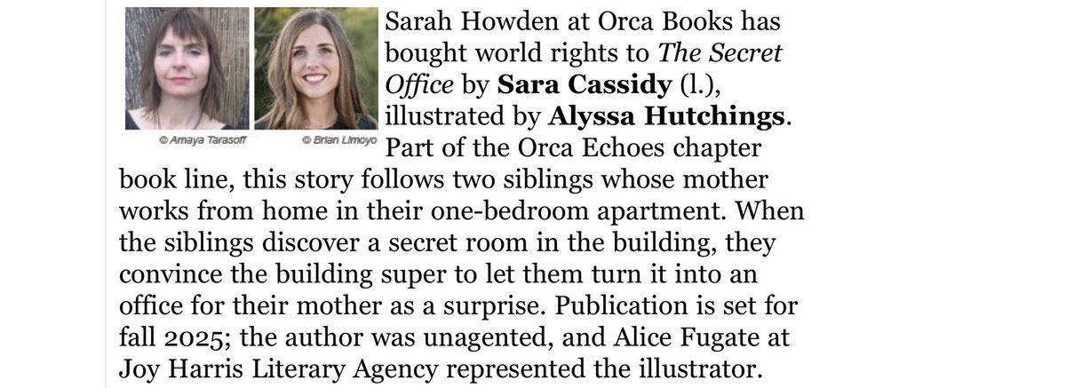 Alice Fugate (@alicesfugate) on Twitter photo Woot! Excited for this illustration deal for <a href="/anhutchi_art/">Alyssa Hutchings</a>! You can check out her portfolio online: alyssahutchings.com/homepage
<a href="/orcabook/">Orca Book Publishers</a> @JoyHarrisAgency Woot! Excited for this illustration deal for <a href="/anhutchi_art/">Alyssa Hutchings</a>! You can check out her portfolio online: alyssahutchings.com/homepage
<a href="/orcabook/">Orca Book Publishers</a> @JoyHarrisAgency
