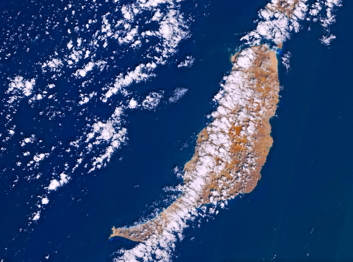 Y para terminar @tenerife_meteo, #Fuerteventura e #IsladeLobos.

Imagen captada hoy por el 🛰️ Sentinel-2