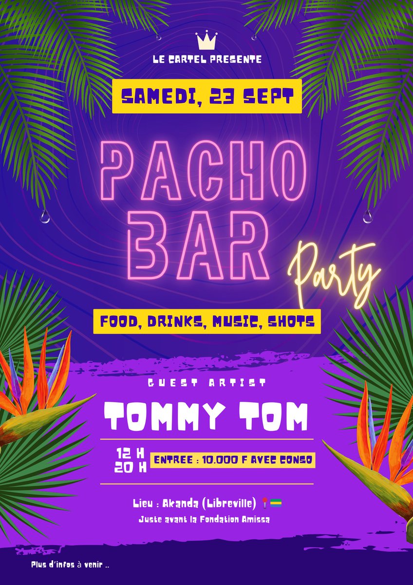 Mariannaux_G's tweet photo. Bonsoir la famille ! 

N’oubliez pas que le Pacho Bar aura bien lieu ce samedi 23 septembre (juste l’horaire qui change), à partir de 12h ! 👀

Donc je vous attends pour une journée INCROYABLE ! 🔥🇬🇦

Faites vous beaux/belles et venez nombreux pour cette 1ère édition IRL 🫶🏾🧨 https://t.co/xQjNe9JDbR