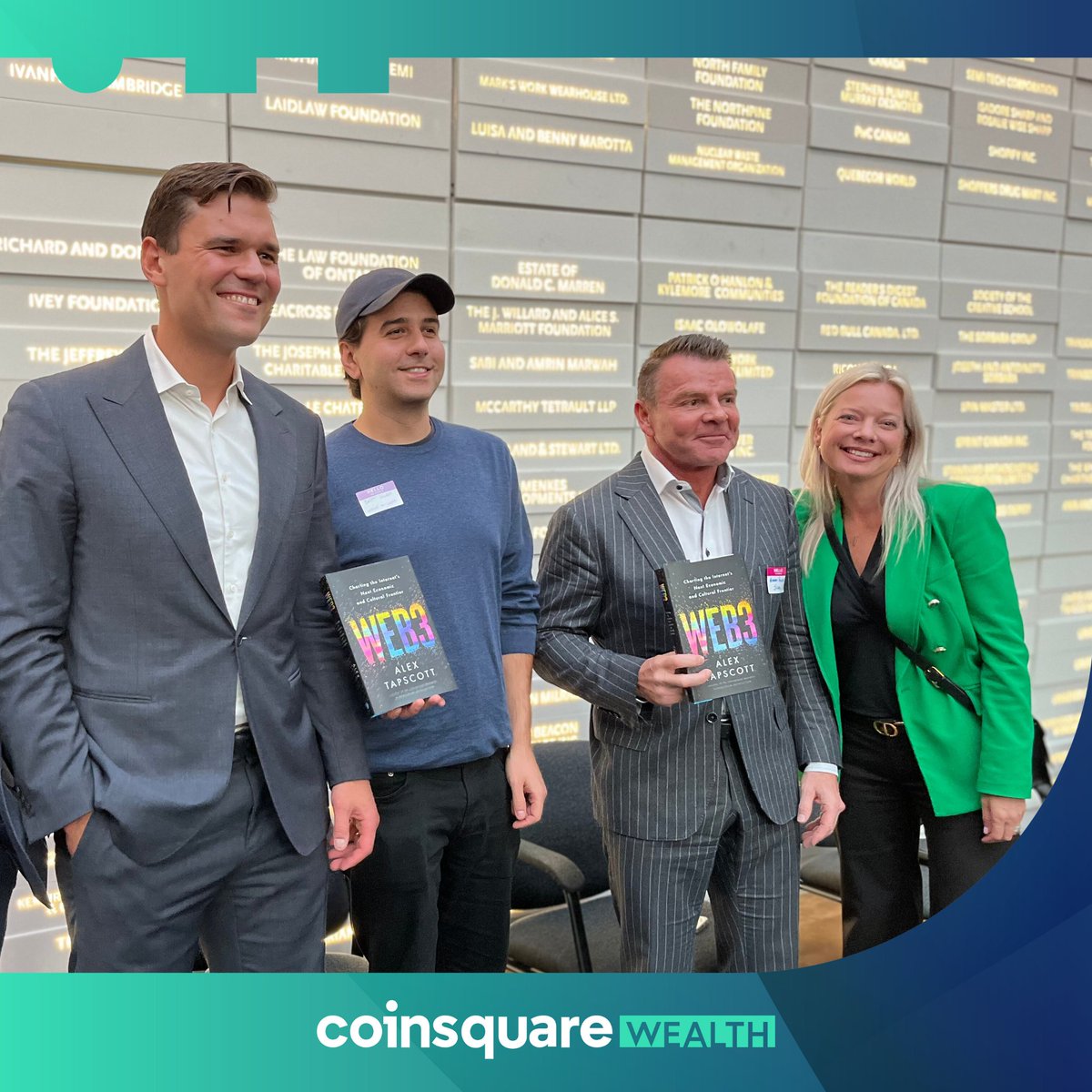 Coinsquare's tweet photo. We are proud to be among great company in sponsoring Alex Tapscott’s book tour for his new book, Web3!
Last night's event in Toronto kicked off the Canadian leg of the tour with several stops across Canada. Keep an eye out for upcoming event dates!
#web3book #web3 #blockchain https://t.co/F9KGfYxhb9