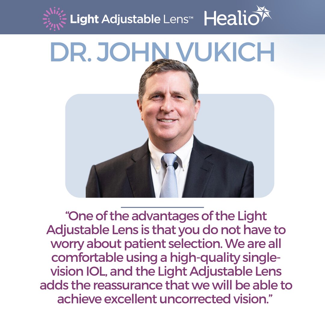 It's #NationalEyeHealthWeek! Dr. John Vukich likes to keep things adjustable with the Light Adjustable Lens. Read how surgeons weigh different lens options to give their patients the best choices based on their individual needs. healio.com/news/ophthalmo…