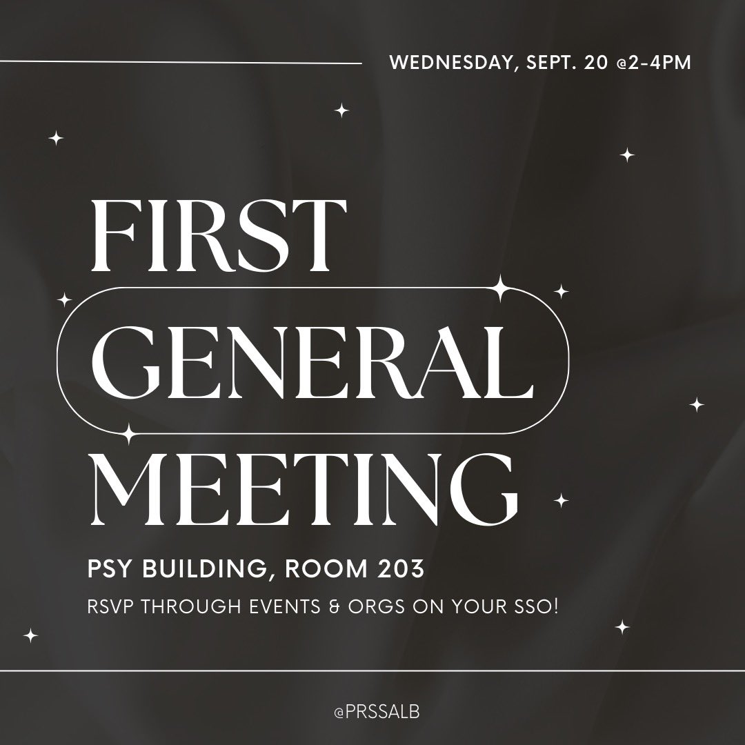 PRSSALB's tweet image. ✨📢 We are having our FIRST general meeting Wednesday, September 20 from 2 p.m to 4 p.m. in the Psychology building room 203! 

Be sure to RSVP at the Events and Orgs on your SSO 👉🏼 “PRSSA Informational Meeting” 

We hope to see you there! ⭐️

#prssalb #csulbjpr #csulbcla