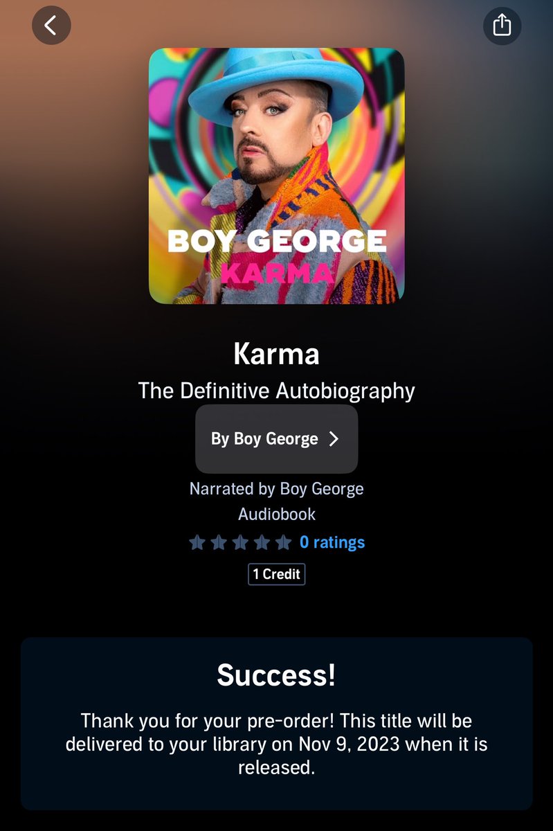 @BoyGeorge_ePage @BoyGeorge And the audiobook is narrated by George 🥹🩵 Can't wait for November 9!