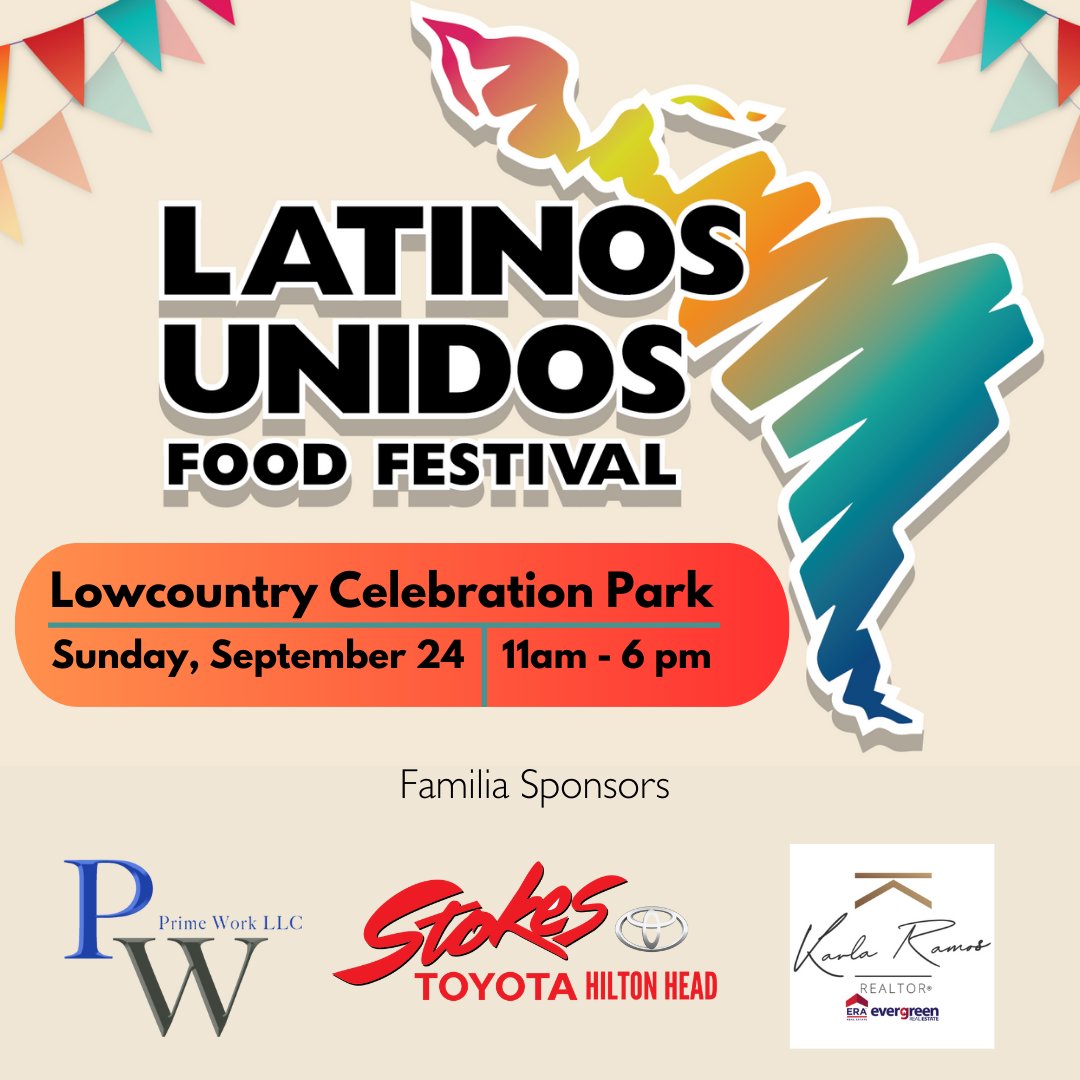 Thank you to the amazing Familia Sponsors of the 2023 Latinos Unidos Food Festival! Prime Work, Stokes Toyota, Karla Ramos Realtor thank you for your support.