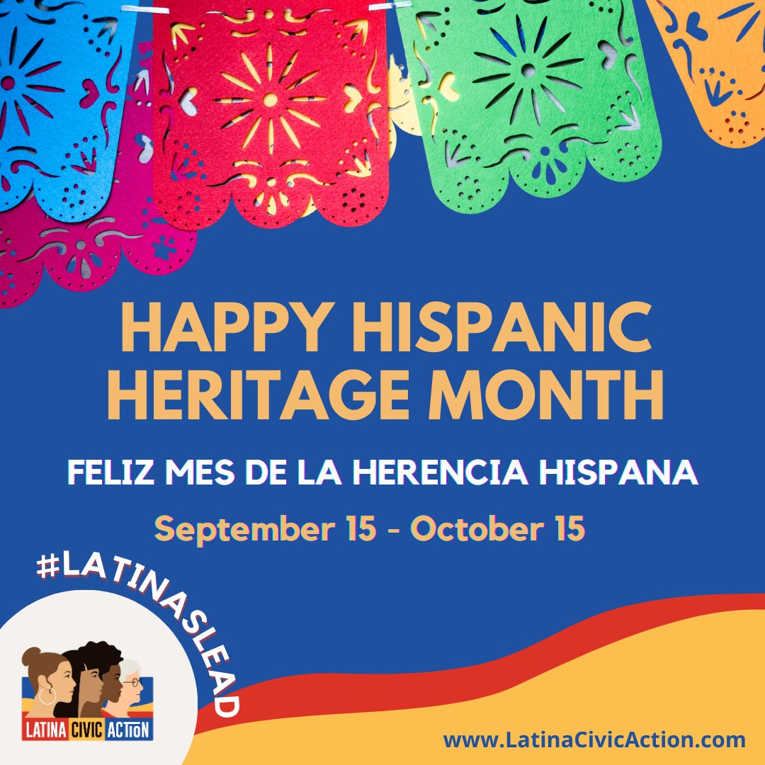 Happy #HispanicHeritageMonth! Each year, from Sept. 15 - Oct. 15, we commemorate the rich contributions & vibrant cultures of the #LatinoCommunity. It's not just a time of celebration but also a time for advocating for the rights of Latinas to be actively involved in politics.1/2