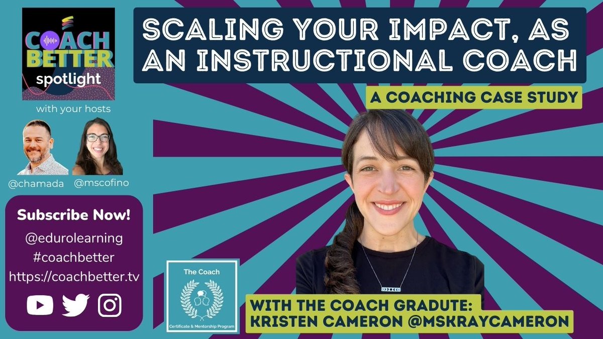 EduroLearning's tweet photo. This #coachbetter is a coaching case study with one of our amazing The Coach graduates, Kristen Cameron!

@MsKRayCameron shares about her journey as a coach, how she’s been developing her own coaching practice and the district’s coaching program

Listen at https://t.co/8L1ql4Cj5F https://t.co/pHBQNIiB4h