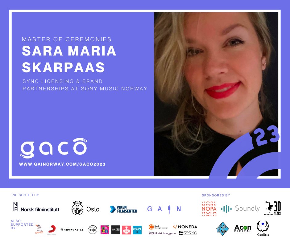 GAiNorway's tweet photo. We couldn't forget mentioning our faithful Master of Ceremonies, Sara Skarpaas, who is now a part of the GAiN team, giving all her support. We cannot thank Sara enough for being an amazing spokesperson, and Sony Music, for letting her be with us for the two full days of GACO 💜 https://t.co/rBAiXkMJyc