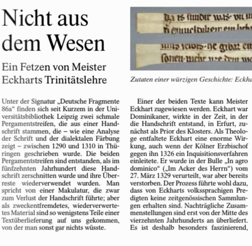 Maximilian Benz (@maximilian_benz) on Twitter photo Morgen in der <a href="/FAZ_Wissen/">FAZ Wissen</a> zum sensationellen Fund zu #Eckhart in der <a href="/ubleipzig/">Universitätsbibliothek Leipzig (Archiv)</a>
zeitung.faz.net/faz/geisteswis… Morgen in der <a href="/FAZ_Wissen/">FAZ Wissen</a> zum sensationellen Fund zu #Eckhart in der <a href="/ubleipzig/">Universitätsbibliothek Leipzig (Archiv)</a>
zeitung.faz.net/faz/geisteswis…
