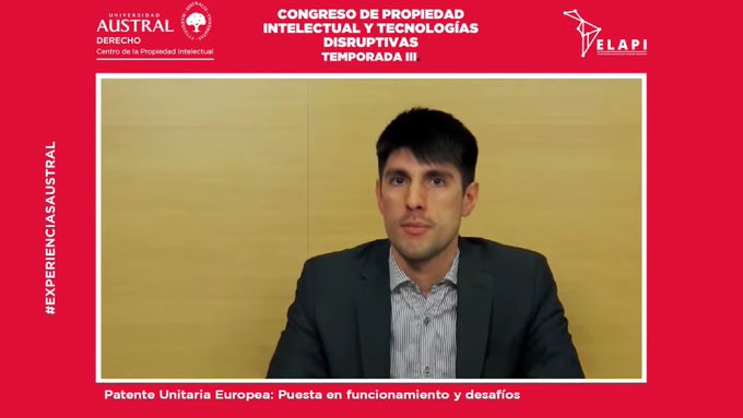 SomosELAPI's tweet photo. #CongresoAustralELAPI| Para finalizar nuestro Congreso tenemos el tema: Patente Unitaria Europea: Puesta en funcionamiento y desafíos.

Conferencista invitada:  Magalí Contardi de la @ScuolaSantAnna.

Modera: @LucasLehtinen e @Ivan_Mip 

Sigue el Congreso: https://t.co/wXU46FAyDa https://t.co/tlmbUneNZQ