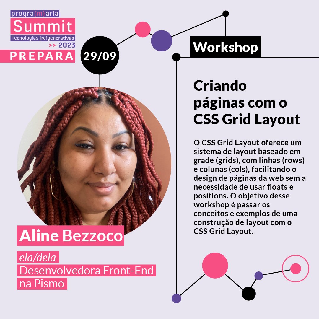 programaria's tweet image. OS TEMAS DOS WORKSHOP ESTÃO O PURO OURO! ✨  Dia 29/09 é o dia do PREPARA no #PrograMariaSummit2023 🚀 Vem conferir os incríveis workshops online que ocorrerão no dia 29/09, durante o #Prepara, o terceiro dia de Summit 💥 

buff.ly/3YbonO9