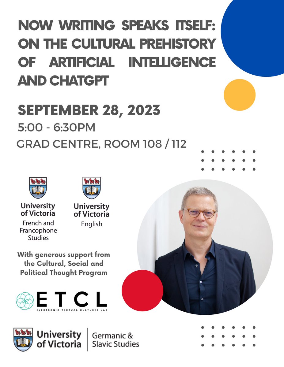 Join us on September 28th in the Grad House to hear from Dr. Stefan Börnchen about artificial intelligence and ChatGPT. We hope to see you there!